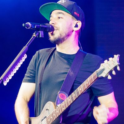 Mike Shinoda during a concert. 